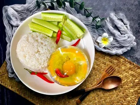 Hình ảnh Cơm + Mắm Chưng  Trứng Muối