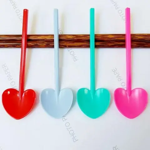 Hình ảnh 3 Muỗng Tim Hồng, Đỏ, Xanh Ngọc, Muỗng Trái Tim Xúc Kem, Bánh, Topping...