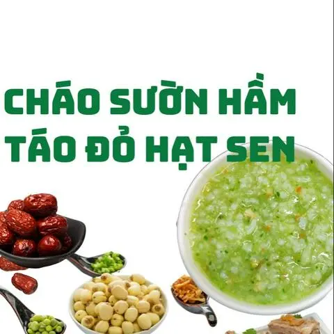 Hình ảnh Cháo sườn hầm táo đỏ hạt sen