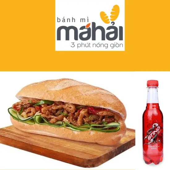 Hình ảnh Combo Bánh Mì Nhiều Chả Cá + Sting Dâu