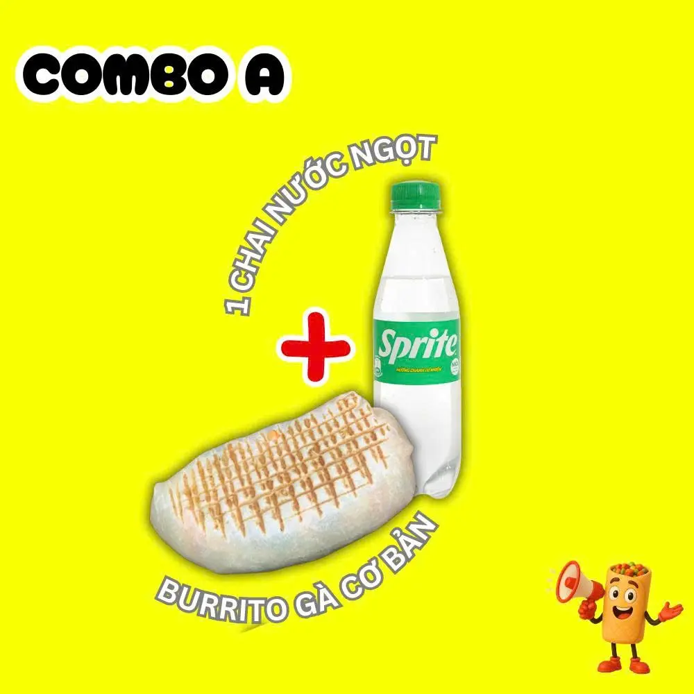 Hình ảnh Combo Burrito Gà Cơ Bản + 1 Nước Ngọt