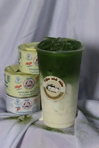 Hình ảnh Matcha latte sữa gấu