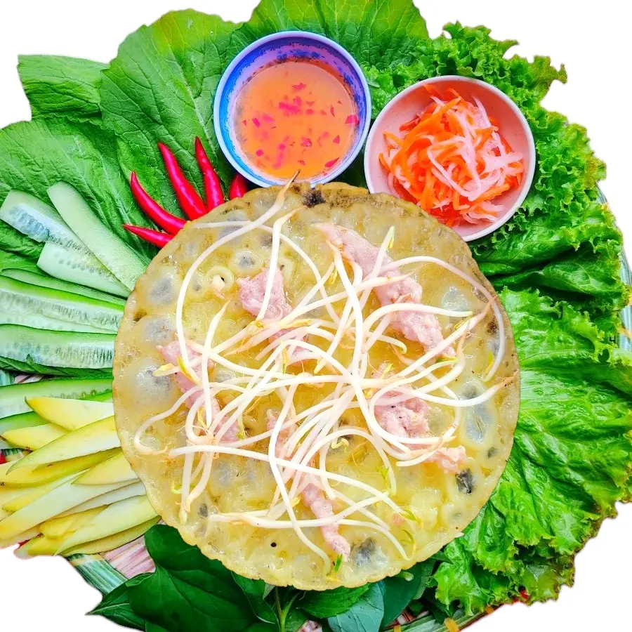 Hình ảnh Bánh xèo Thịt heo - Bánh xèo rau rừng giòn