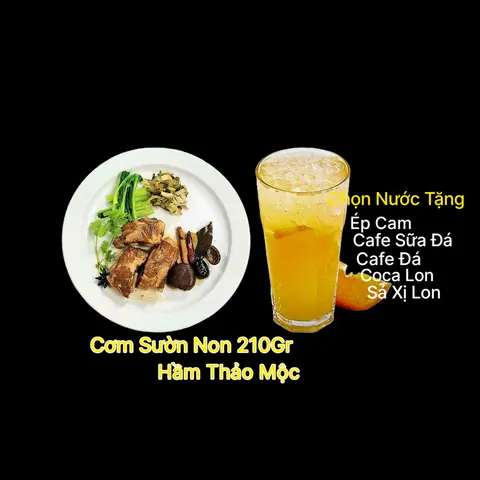 Hình ảnh Cơm Sườn Non Hầm Thảo Mộc  - Tặng Nước Tuỳ Chọn 