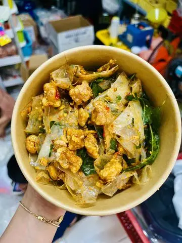 Hình ảnh Bánh tráng sate mỡ hành top mỡ