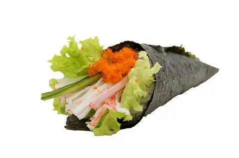 Hình ảnh T - temaki thanh cua bơ và trứng cá chuồn