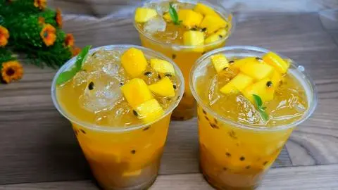 Hình ảnh trà xoài mix chanh dây 