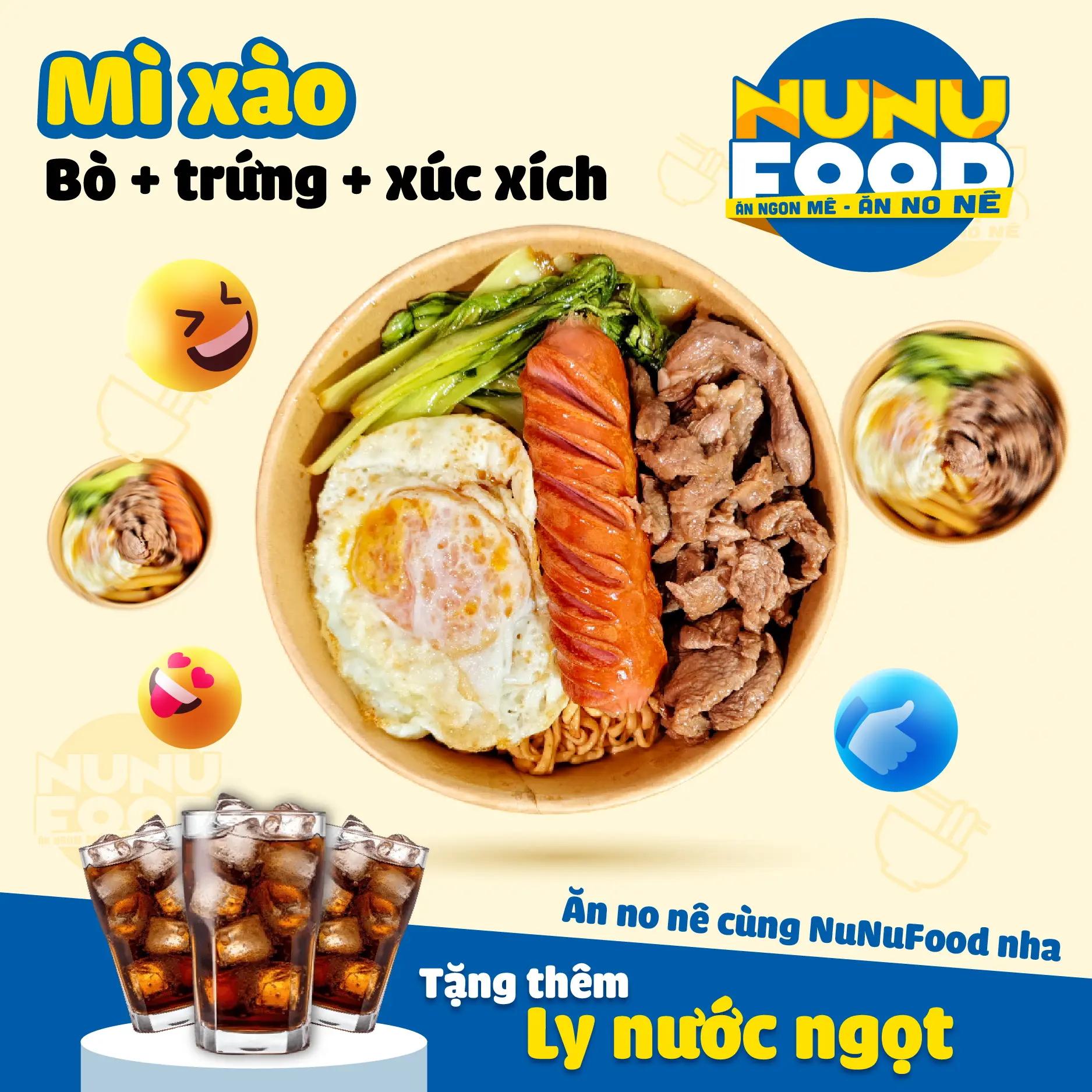 Hình ảnh Mì bò trứng xúc xích