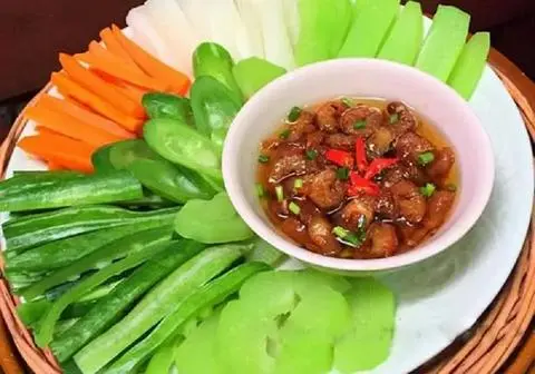Hình ảnh rau luộc kho quẹt 