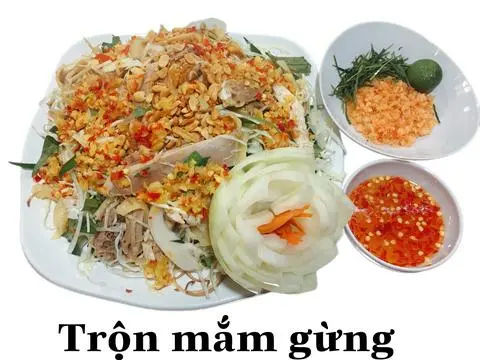 Hình ảnh Gà chặt trộn mắm gừng - nửa con - cháo nhỏ