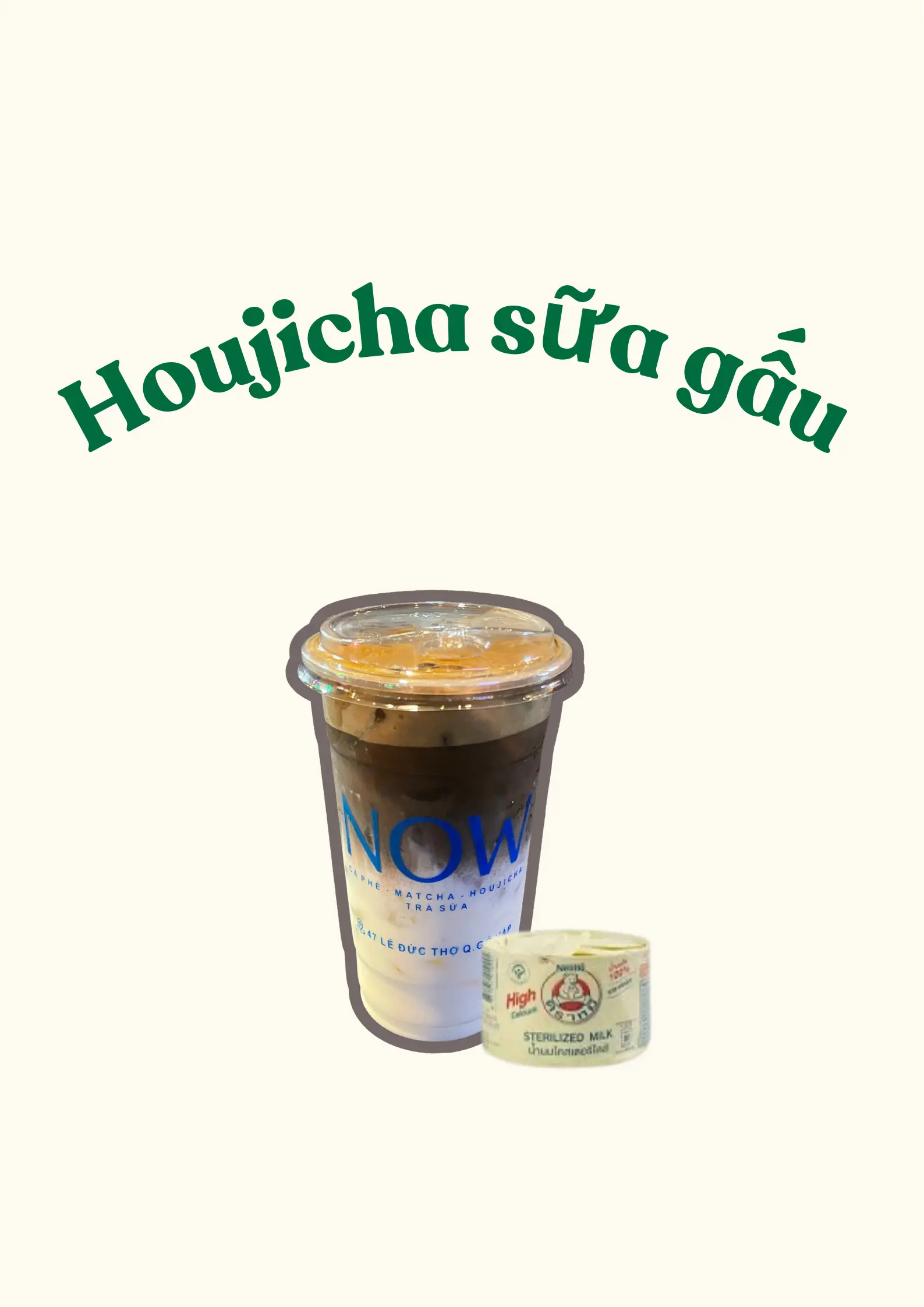 Hình ảnh Houjicha sữa gấu 