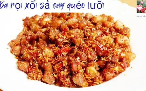 Hình ảnh Cơm trắng ba rọi xào xả ớt