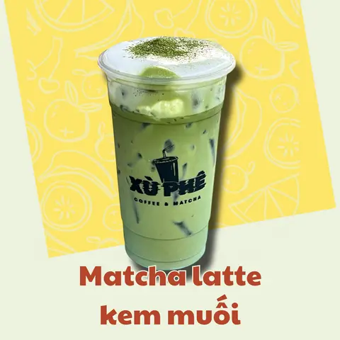 Hình ảnh Matcha latte kem muối