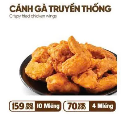 Hình ảnh Cánh gà truyền thống nhỏ (4 miếng)