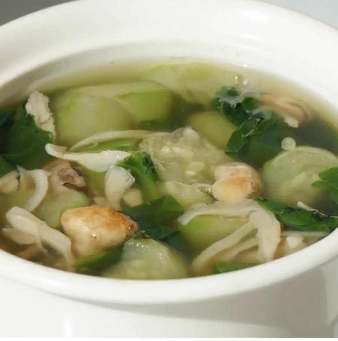 Hình ảnh Canh mướp - mồng tơi chay