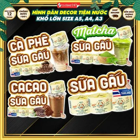 Hình ảnh matcha/cafe/cacao sữa gấu mẹ vỹ đại 