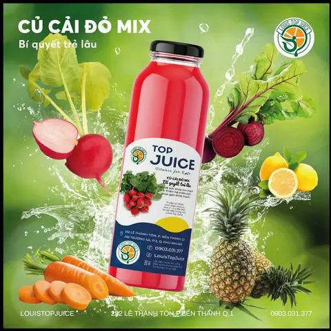 Hình ảnh Nước ép củ cải đỏ mix thơm táo