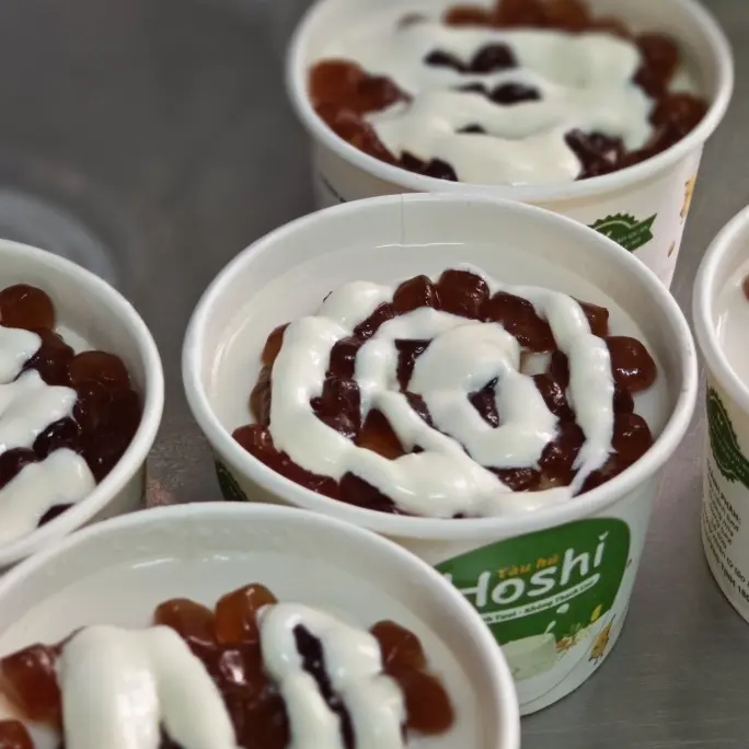 Hình ảnh Tàu hũ mix trân châu caramel sốt kem tươi Hoshi