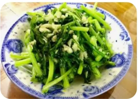 Hình ảnh cải ngọt xào tỏi 