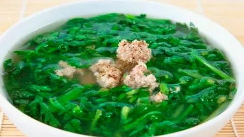 Hình ảnh Canh rau tần ô thịt bằm