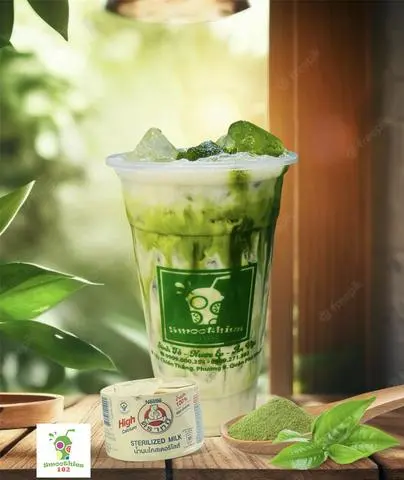 Hình ảnh Matcha latte sữa gấu nguyên hộp