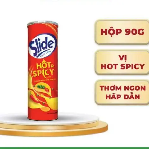 Hình ảnh Bánh Snack, bim bim khoai tây Slide vị thơm cay 90g
