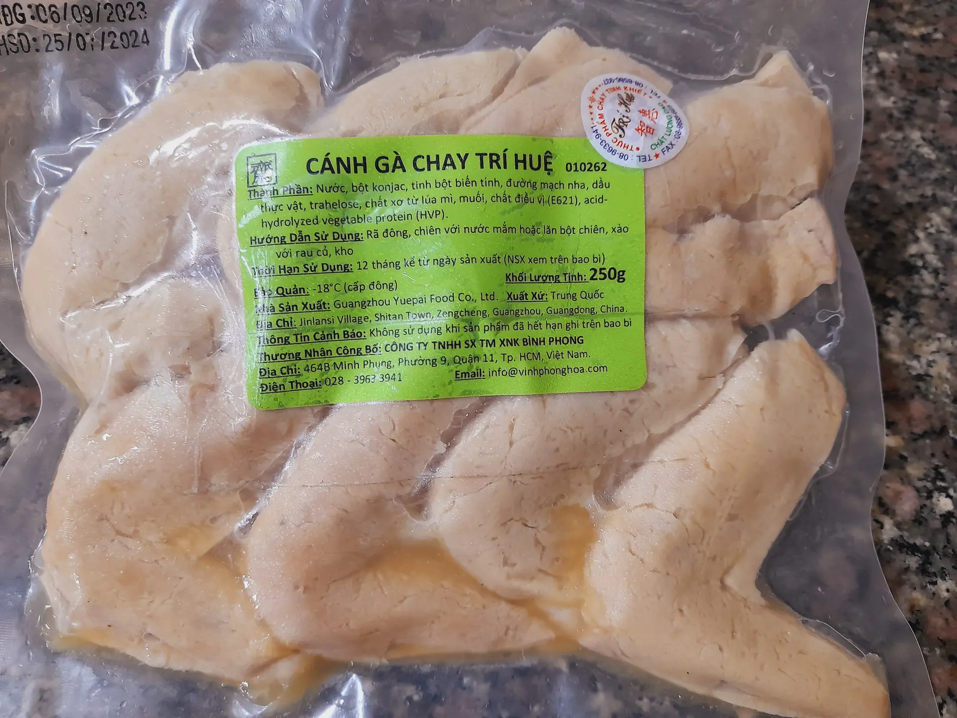 Hình ảnh Cánh gà chay TRÍ HUỆ 250g 