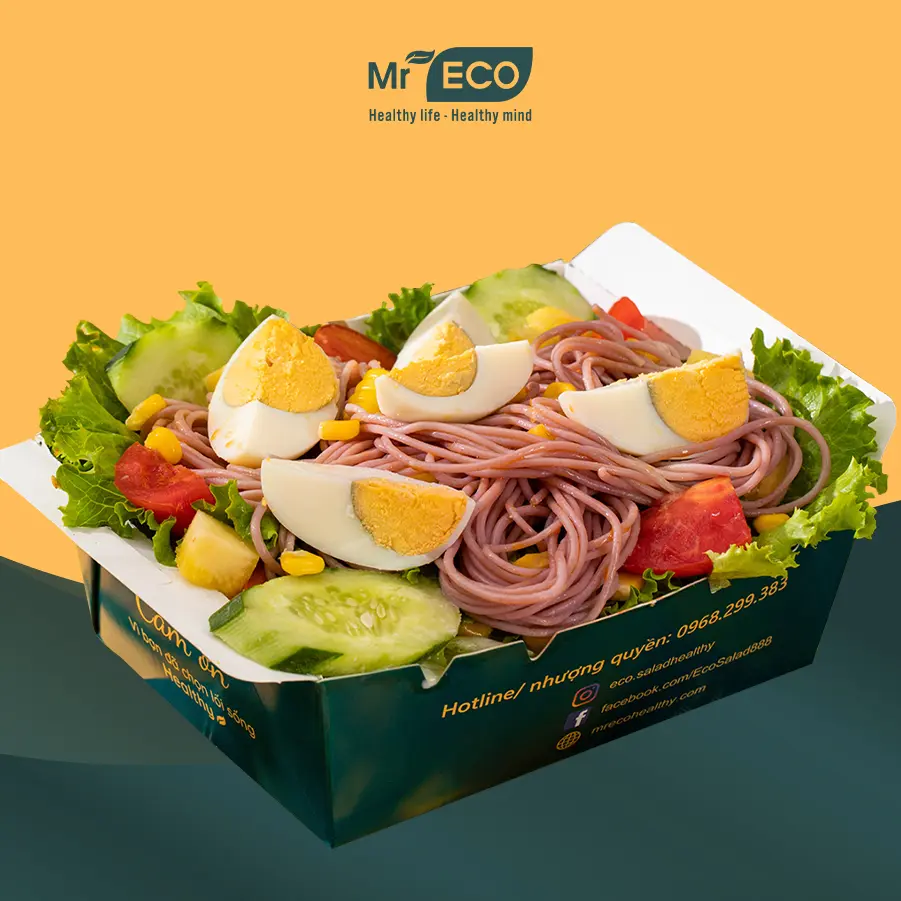 Hình ảnh Bún gạo lứt trộn trứng organic