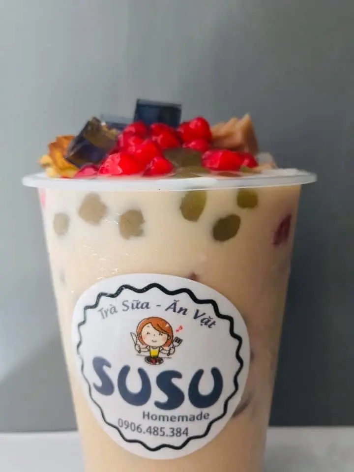 Hình ảnh trà sữa truyền thống fung topping 1 lít 