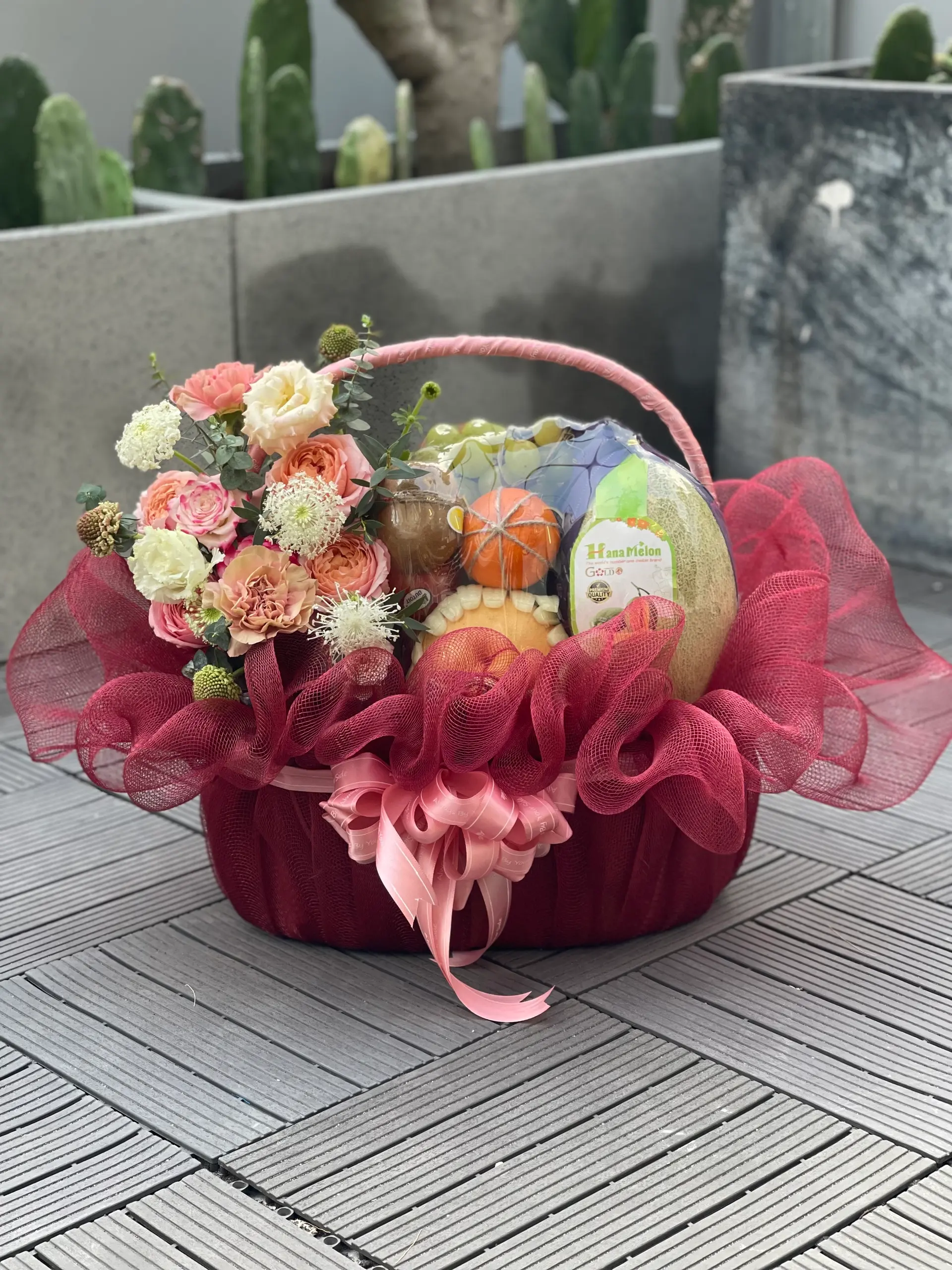 Hình ảnh Giỏ quà trái cây nhập khẩu & hoa tươi ( sz19 )