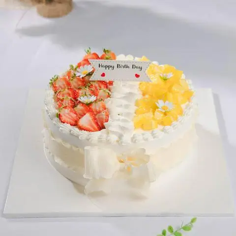 Hình ảnh Bánh Kem Sinh Nhật Dây Tây và Xoài Tươi - Size 18cm