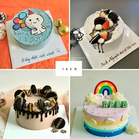 Hình ảnh Bánh kem sữa 16cm - Classic Birthday Cake size 16cm