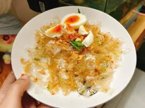 Hình ảnh bánh tráng dẻo mỡ hành sate tỏi trứng 