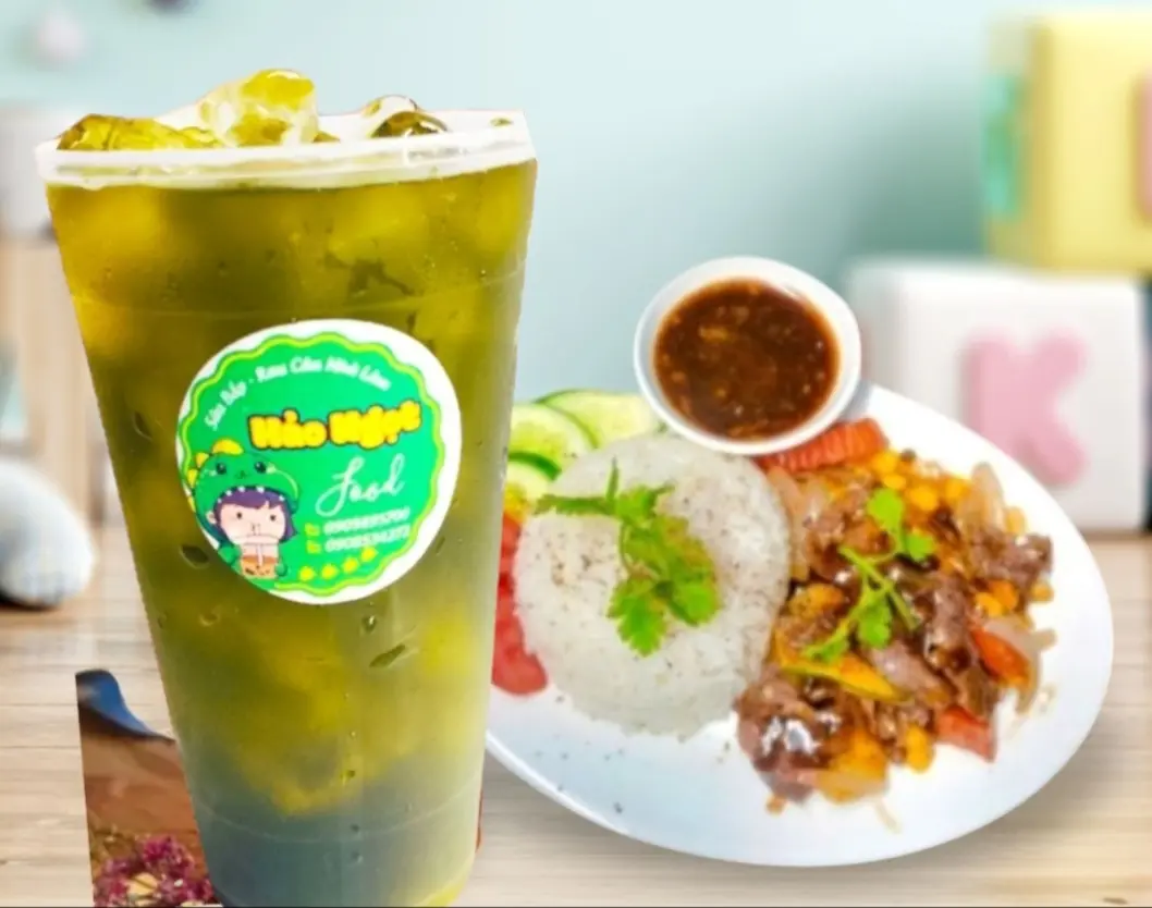 Hình ảnh FS7- CƠM BÒ SỐT TIÊU ĐEN+ 1 LY TRÀ TẮC THÁI XANH| M