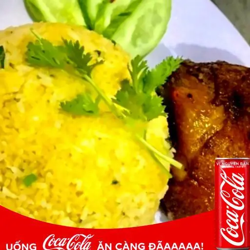 Hình ảnh Combo Cơm Ức Gà Xối Mỡ Và Cocacola