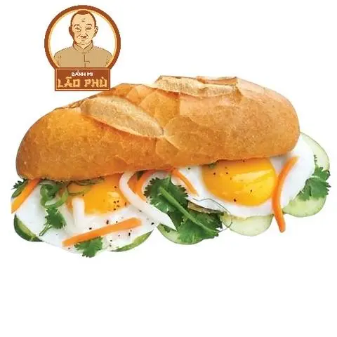 Hình ảnh bánh mì ốp la 2 trứng Patê bơ chà bông