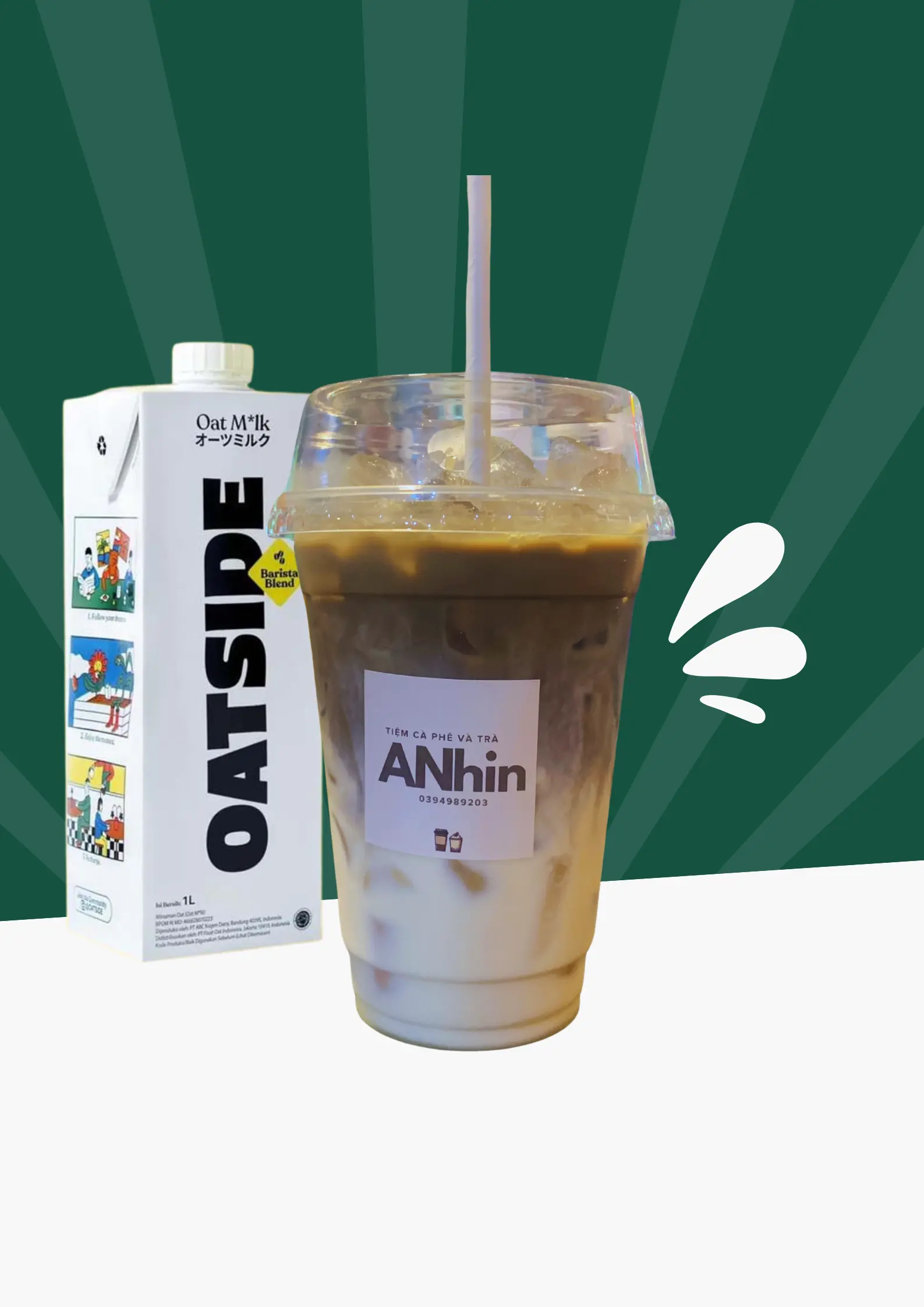 Hình ảnh Houjicha Latte Sữa Oatside