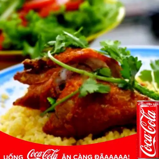 Hình ảnh combo Cơm Đùi Gà Xối Mỡ Và Coca ướp lạnh
