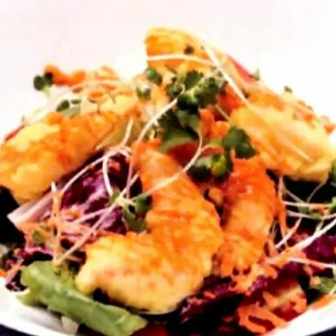 Hình ảnh Ebi tenpura salad - xà lách tôm chiên bột cay