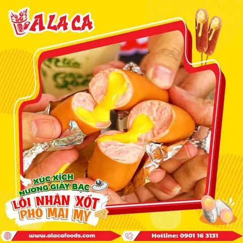 Hình ảnh Combo 3 - 3 xúc xích nướng giấy bạc nhân phô mai Mỹ