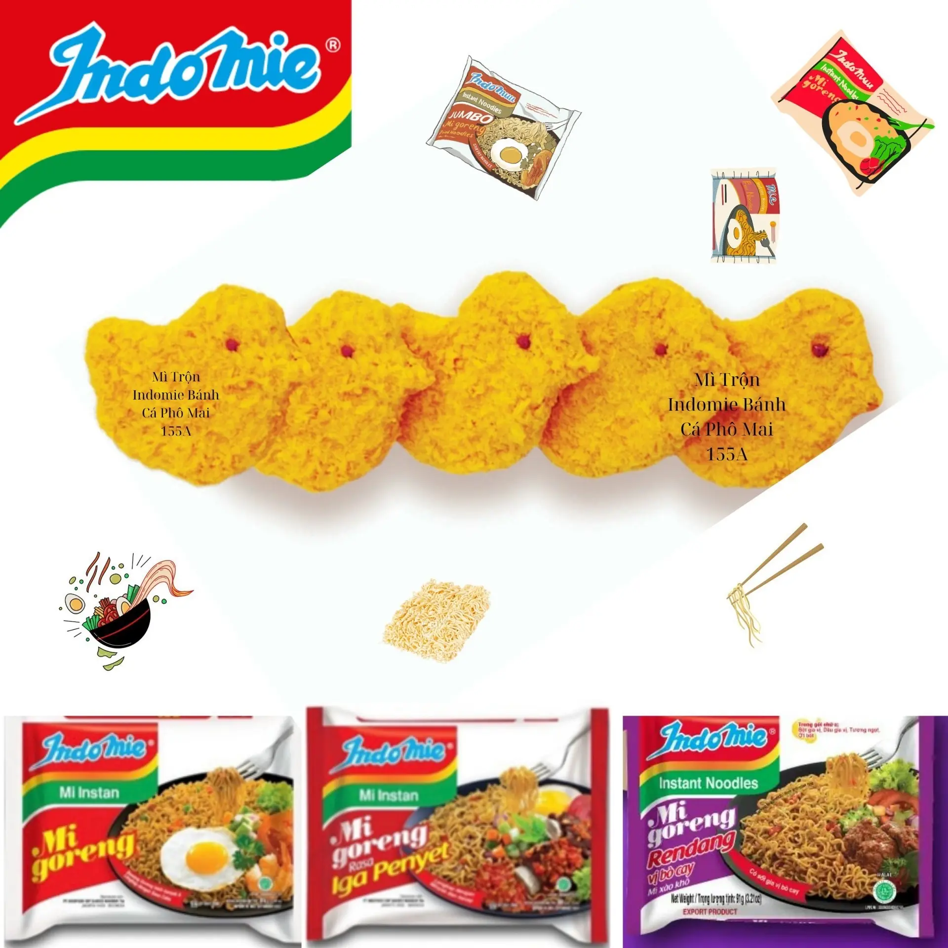 Hình ảnh Mì Trộn Bánh Gà Phô Mai 