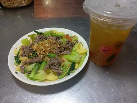 Hình ảnh Combo nui xào bò - trà tắc