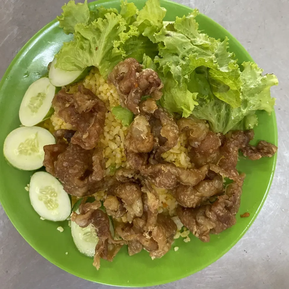 Hình ảnh cơm da gà chiên giòn 
