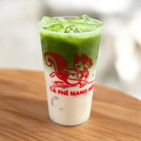 Hình ảnh Matcha latte sữa gấu