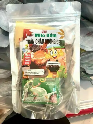 Hình ảnh Set Milo Dằm Trân Châu Đường Đen 450g
