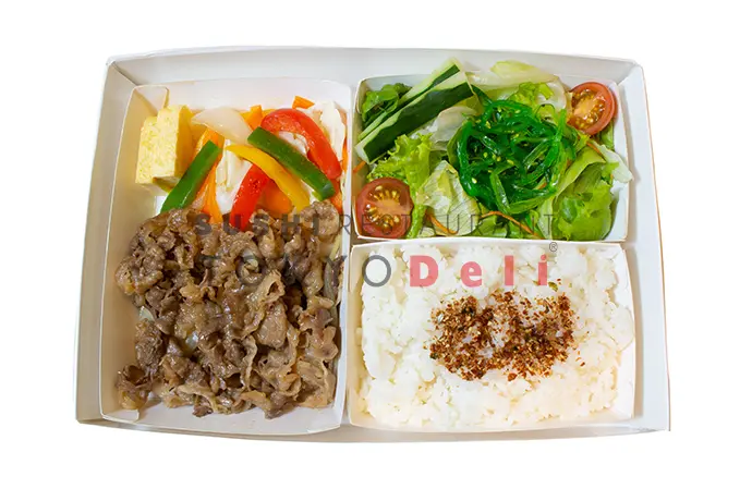 Hình ảnh Bento thịt bò sốt yakiniku - cơm trắng 