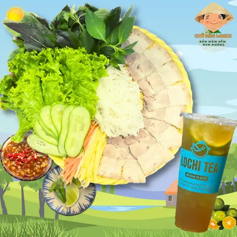 Hình ảnh Combo2: Thịt Luộc Cuốn Chấm Mắm Nêm + Lục Trà Tắc Size L 700ml (Giá gốc 103k)