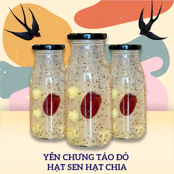 Hình ảnh Yến chưng táo đỏ hạt sen hạt chia