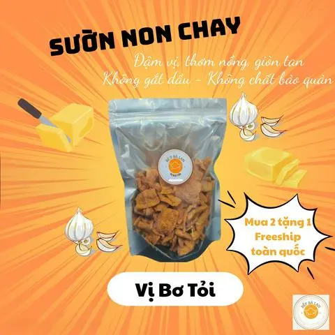 Hình ảnh Vị Bơ Tỏi 250g - Sườn Non Chay Sấy Sợi - Ăn Vặt & Chay Mặn - Bếp Bà Lan