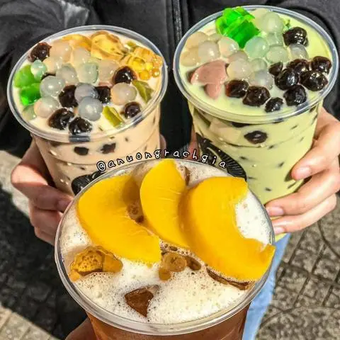 Hình ảnh Trà sữa thái xanh full topping